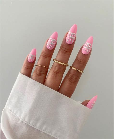 pink chanel nails design